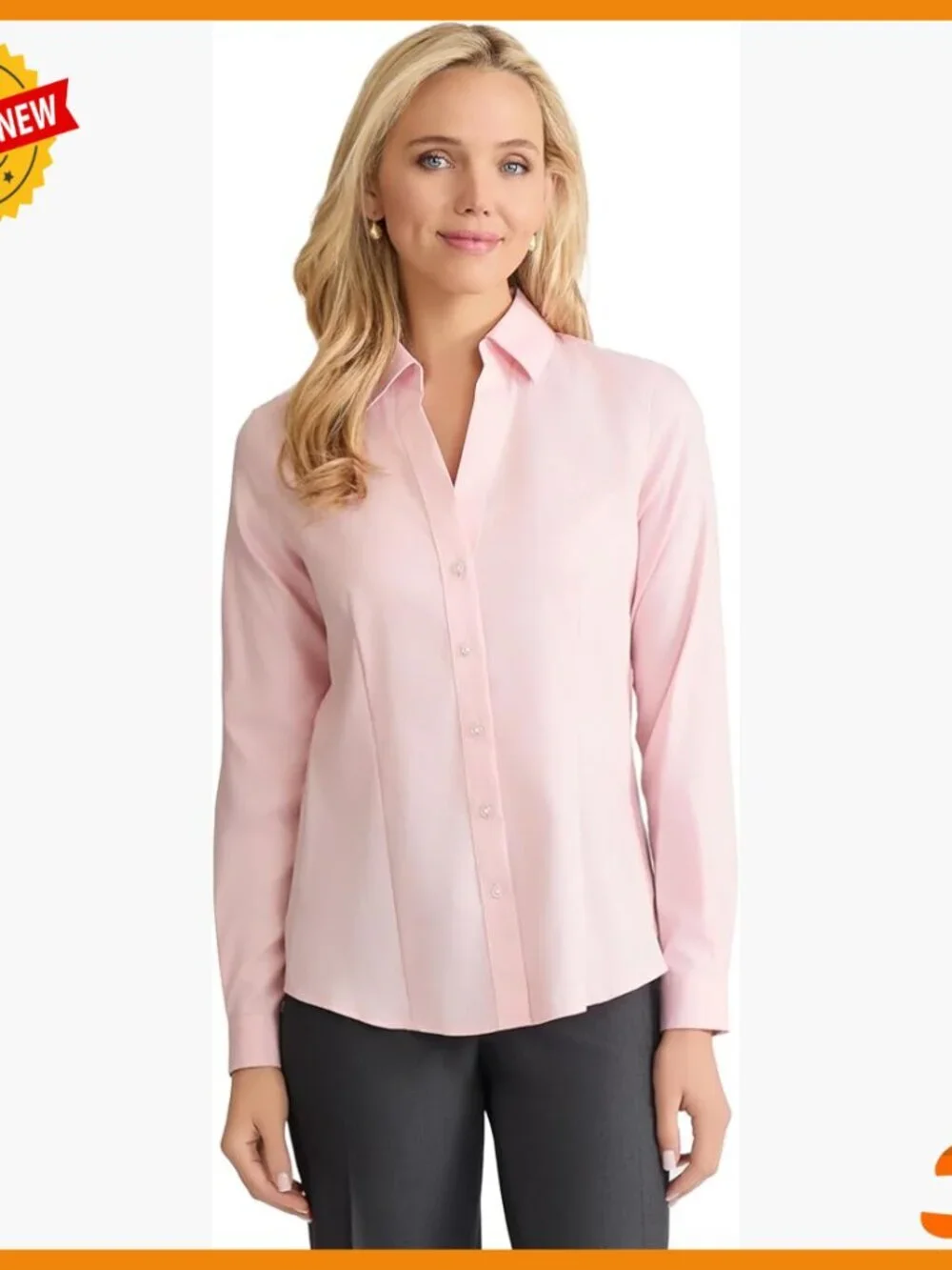 Long Sleeve Button Down Shirt, Wrinkle-Resistant, Tailored Fit, Office Wear